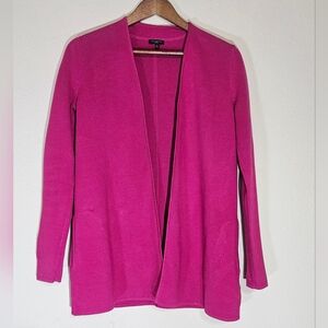 Talbots Cardigan Sweater Womens Small Petite Pink Barbiecore Lightweight